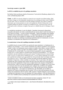 La BCE, la stabilité des prix et la politique monétaire