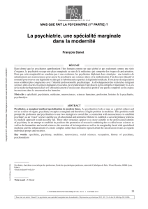 La psychiatrie, une spécialité marginale dans la modernité