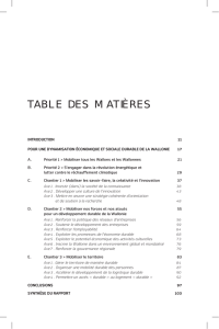table des matières