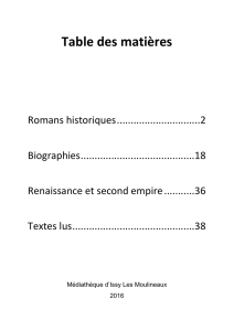 Table des matières - Médiathèques d`Issy les Moulineaux