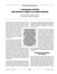 L`entrepreneur socialis&eacute; : traits actuels du cr&eacute;ateur d