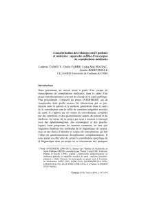 Caractérisation des échanges entre patients et médecins