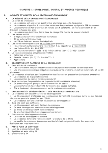 Croissance ,capital ,investissement et progr&egrave;s technique