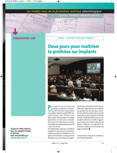 Deux jours pour maîtriser la prothèse sur implants