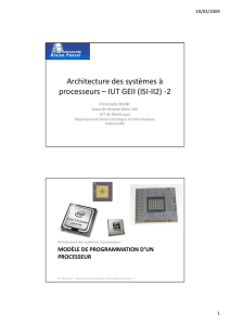 Architecture des systèmes à processeurs – IUT GEII (ISI-II2) -2