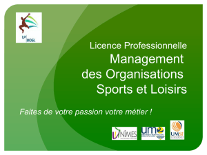 Licence Professionnelle Management des Organisations Sport et