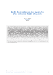 Le rôle des investisseurs dans la promotion d`une croissance