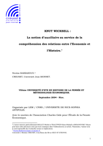 knut wicksell - Université Jean Monnet