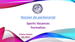 Dossier de partenariat - Sports Vacances formations