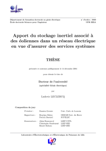 Apport du stockage inertiel associé `a des éoliennes dans un