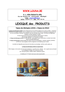 LEXIQUE des PRODUITS