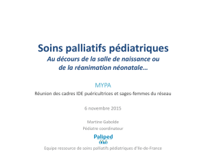 Les soins palliatifs pédiatriques