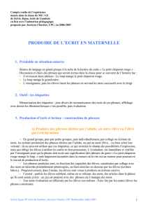 Sylvie Gégou - expérence de production d`écrit en maternelle