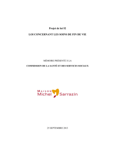 Mémoire de la Maison Michel-Sarrazin sur le projet de loi 52