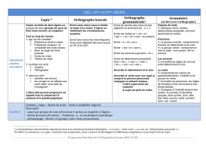 Progression orthographe CE2