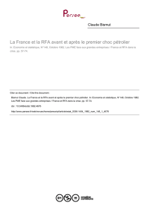 La France et la RFA avant et après le premier choc