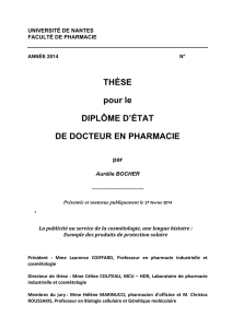 THÈSE pour le DIPLÔME D`ÉTAT DE DOCTEUR EN PHARMACIE