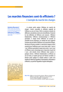 Les marchés financiers sont-ils efficients - OFCE