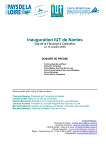 Inauguration IUT de Nantes - Conseil régional des Pays de la Loire