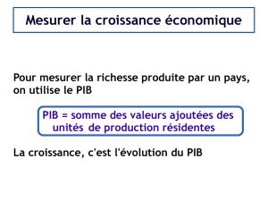 Mesurer la croissance économique