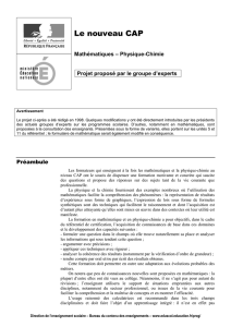 Projet de programme Maths physique-chimie nouveau - MSLP