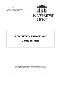 LA TRADUCTION AUTOMATIQUE: L`ordre des mots