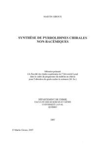 synthese de pyrrolidines chirales non-racémiques