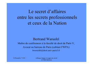 Le secret d`affaires entre les secrets