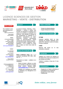 licence sciences de gestion marketing – vente - distribution