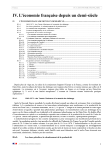 IV. L`économie française depuis un demi-siècle