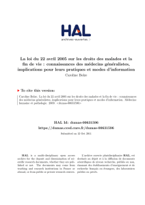 La loi du 22 avril 2005 sur les droits des malades - Dumas