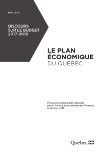 Discours sur le budget 2017-2018