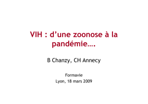 VIH : d`une zoonose à la pandémie….