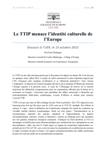 Le TTIP menace l`identité culturelle de l`Europe