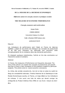 DE LA MESURE DE LA RICHESSE ECONOMIQUE