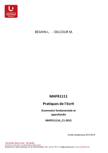 MHFR1111 Pratiques de l`écrit - Université Saint