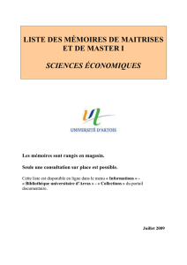 Maitrises Sciences economiques 2009