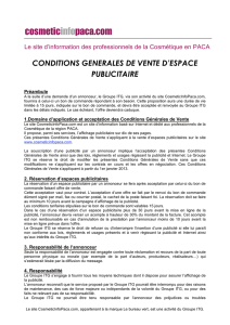 Conditions Générales de Vente d`Espace Publicitaire 2013