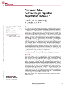 Comment faire de l`oncologie digestive en pratique libérale ?