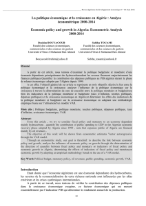 La politique économique et la croissance en Algérie : Analyse
