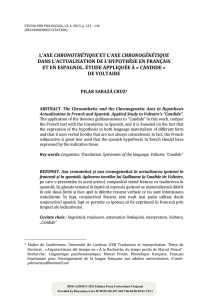 L`axe chronothétique et l`axe chronogénétique dans l