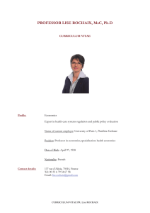 Resume in English - Paris School of Economics