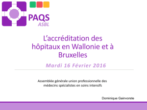 L`accréditation des hôpitaux en Wallonie et à Bruxelles - Gbs