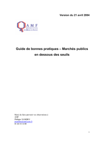 Marchés publics en dessous des seuils