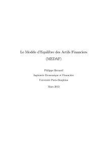 Le Modèle d`Equilibre des Actifs Financiers (MEDAF)