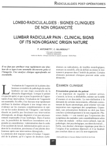 lombo-radiculalgies :signes cliniques de non