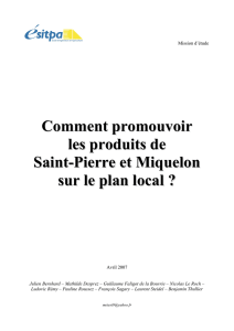 promotion des produits de St Pierre et Miquelon-résumé