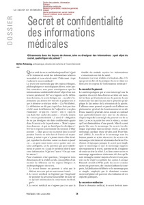 Secret et confidentialité des informations médicales