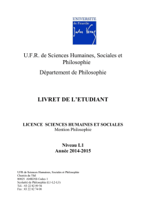 Livret L1 Philosophie 2014/2015