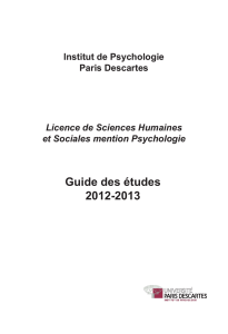 Guide des études 2012-2013 - L`Université Paris Descartes